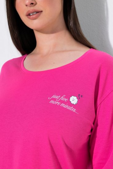Ulla Popken 852747 Maglia del pigiama a maniche lunghe Rosa - Pigiami/Loungewear - 