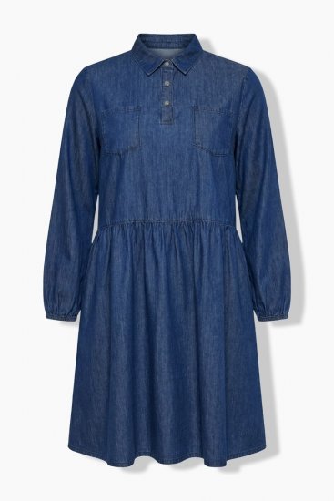 Ulla Popken 852768 Abito di jeans svasato con tasche Blu denim - Abiti - Vestiti per tutte le taglie