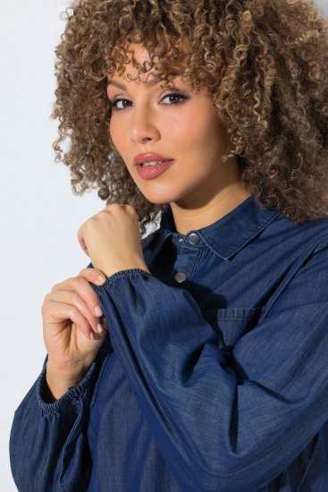 Ulla Popken 852768 Abito di jeans svasato con tasche Blu denim - Abiti - Vestiti per tutte le taglie
