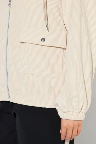 Ulla Popken 852802 Giacca in velluto a coste Bianco panna - Giacche - Giacche taglie forti da donna