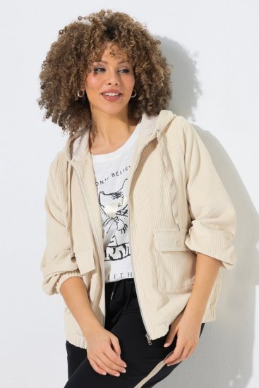 Ulla Popken 852802 Giacca in velluto a coste Bianco panna - Giacche - Giacche taglie forti da donna