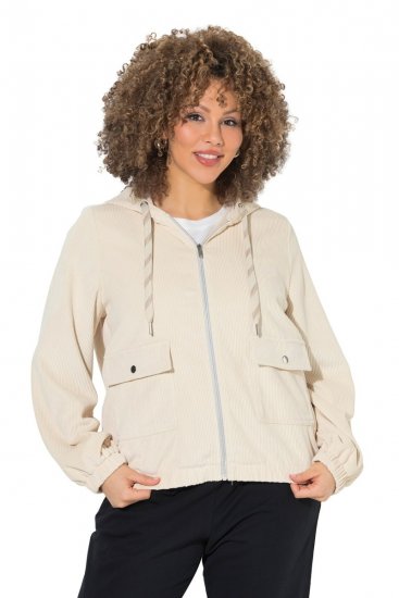 Ulla Popken 852802 Giacca in velluto a coste Bianco panna - Giacche - Giacche taglie forti da donna