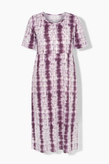 Ulla Popken 852854 Abito midi a righe Marrone - Vestiti midi - Abiti midi taglie comode