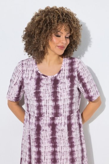 Ulla Popken 852854 Abito midi a righe Marrone - Vestiti midi - Abiti midi taglie comode