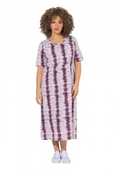 Ulla Popken 852854 Abito midi a righe Marrone - Vestiti midi - Abiti midi taglie comode