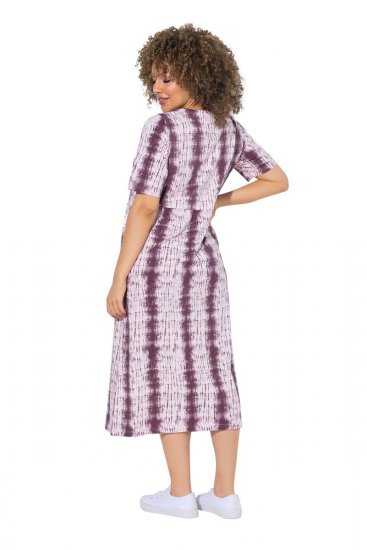 Ulla Popken 852854 Abito midi a righe Marrone - Vestiti midi - Abiti midi taglie comode