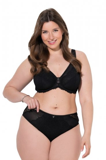 Ulla Popken 853040 Culotte con pizzo Nero - Slip - 