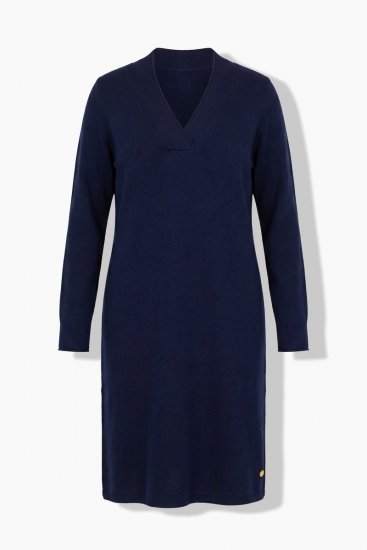 Ulla Popken 853077 Abito in maglia a maniche lunghe Blu scuro - Abiti in maglia - 