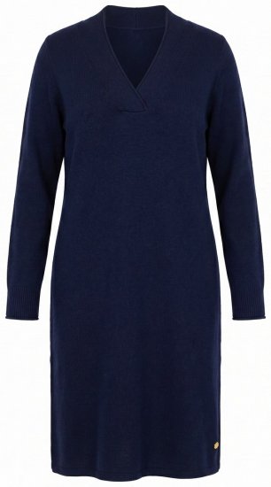 Ulla Popken 853077 Abito in maglia a maniche lunghe Blu scuro - Abiti in maglia - 