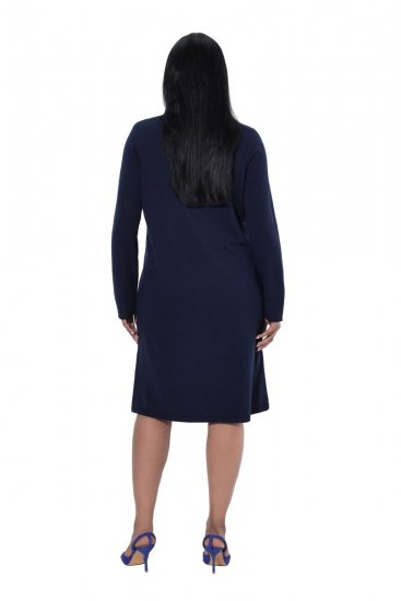 Ulla Popken 853077 Abito in maglia a maniche lunghe Blu scuro - Abiti in maglia - 