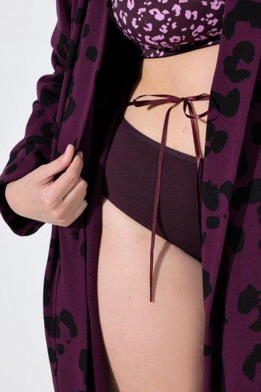 Ulla Popken 853168 Accappatoio in spugna animalier Prugna - Vestaglie & accappatoi - 