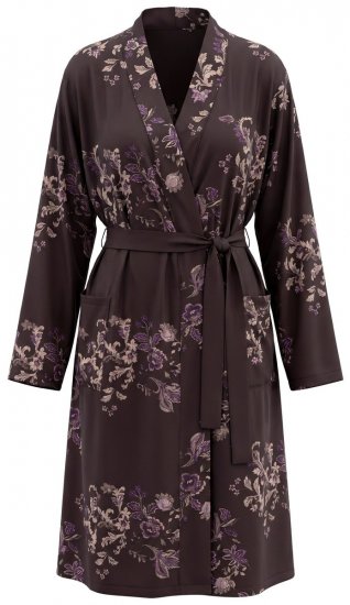 Ulla Popken 853204 Accappatoio a fiori Marrone - Vestaglie & accappatoi - 