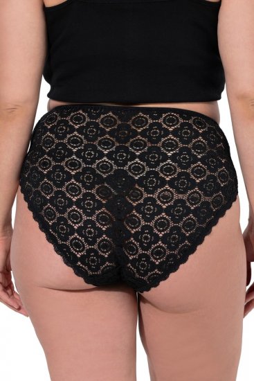 Ulla Popken 853495 Slip a fiori confezione da 3 Nero - Slip - 