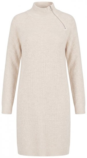 Ulla Popken 853504 Abito in maglia a maniche lunghe con collo alto Bianco panna - Abiti in maglia - 