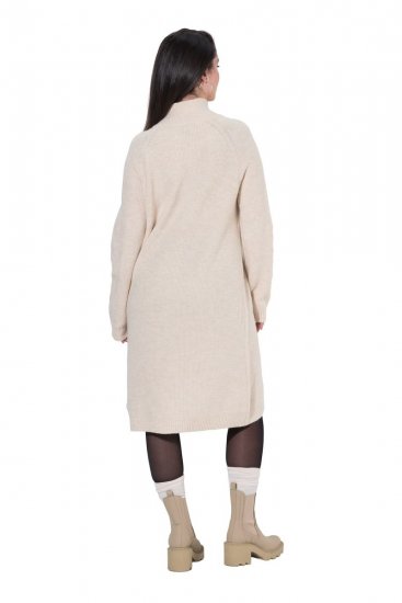 Ulla Popken 853504 Abito in maglia a maniche lunghe con collo alto Bianco panna - Abiti in maglia - 