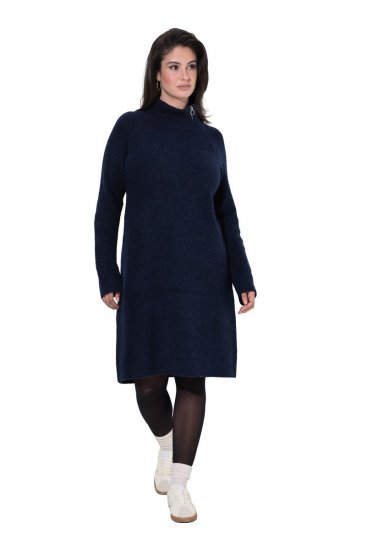 Ulla Popken 853504 Abito in maglia con collo alto Blu scuro - Abiti - Vestiti per tutte le taglie