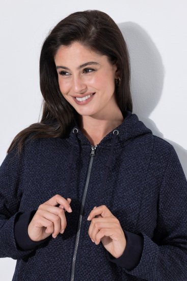 Ulla Popken 853577 Giacca in pile Blu scuro - Giacche - Giacche taglie forti da donna