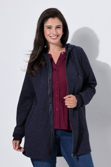 Ulla Popken 853577 Giacca in pile Blu scuro - Giacche - Giacche taglie forti da donna