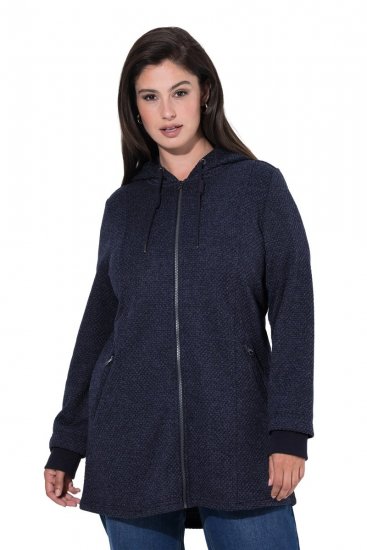Ulla Popken 853577 Giacca in pile Blu scuro - Giacche - Giacche taglie forti da donna