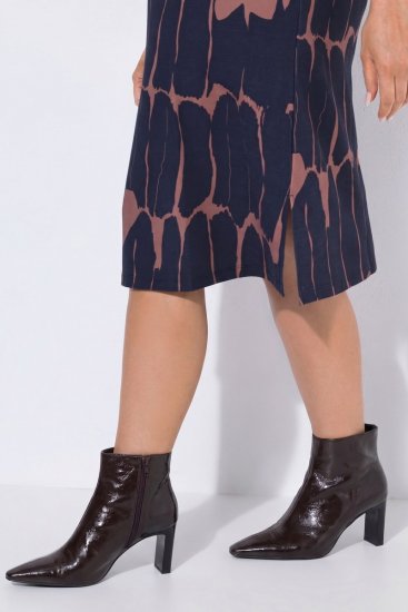 Ulla Popken 853590 Abito in jersey fantasia con maniche a 3/4 Blu scuro - Abiti - Vestiti per tutte le taglie