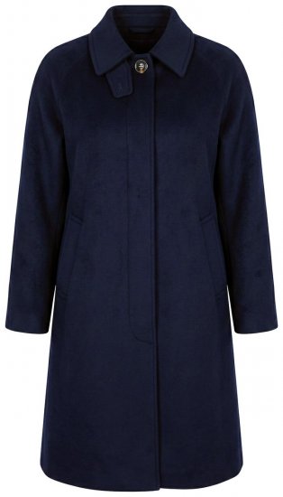 Ulla Popken 853646 Cappotto in lana con collo a camicia Blu scuro - Cappotti - Cappotti taglie forti da donna