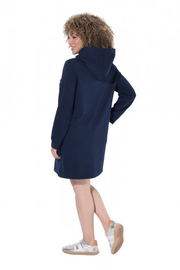 Ulla Popken 853652 Abito di velluto con cappuccio Blu scuro - Abiti da sera - Abiti da sera taglie forti