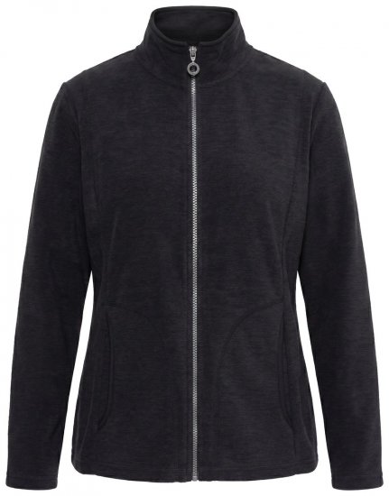 Ulla Popken 853668 Giacca in pile con collo alto Nero - Abbigliamento in pile - 