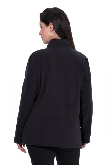 Ulla Popken 853668 Giacca in pile con collo alto Nero - Abbigliamento in pile - 