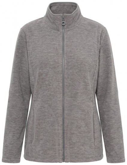 Ulla Popken 853668 Giacca in pile con collo alto Grigio - Abbigliamento in pile - 