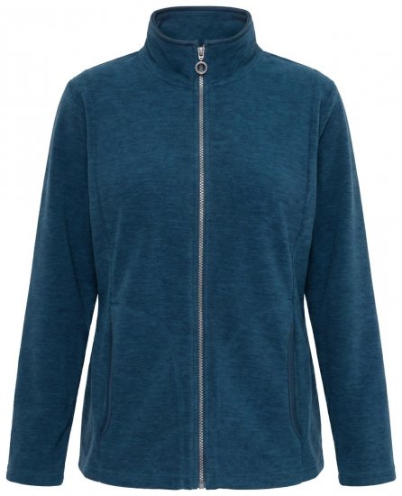 Ulla Popken 853668 Giacca in pile con collo alto Petrolio - Abbigliamento in pile - 