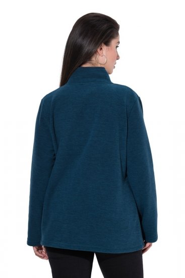 Ulla Popken 853668 Giacca in pile con collo alto Petrolio - Abbigliamento in pile - 