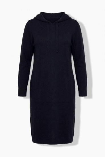 Ulla Popken 853669 Abito in felpa a maniche lunghe con cappuccio Blu scuro - Abiti in felpa - 