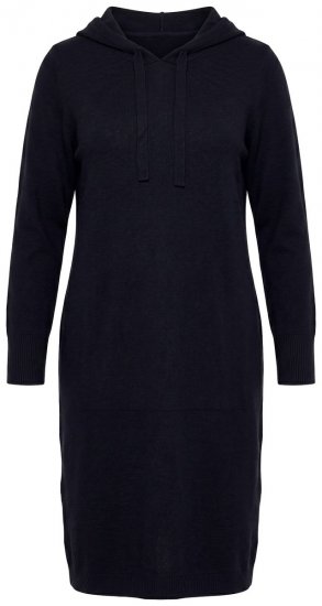 Ulla Popken 853669 Abito in felpa a maniche lunghe con cappuccio Blu scuro - Abiti in felpa - 