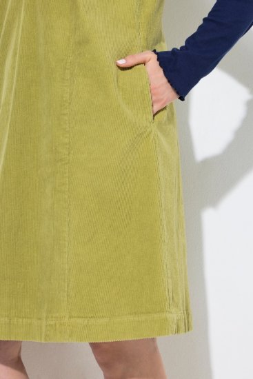 Ulla Popken 853697 Abito di velluto a coste senza maniche con tasche Verde chiaro - Abiti estivi - Abiti estivi taglie forti