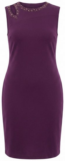 Ulla Popken 853766 Abito aderente con strass Prugna - Abiti da sera - Abiti da sera taglie forti