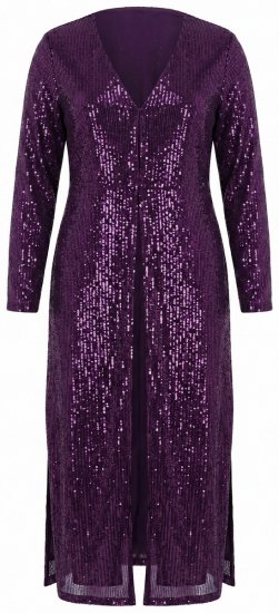 Ulla Popken 853770 Giacca di paillettes Prugna - Giacche - Giacche taglie forti da donna