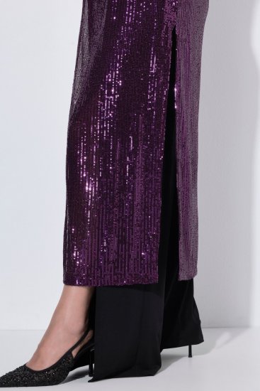 Ulla Popken 853770 Giacca di paillettes Prugna - Giacche - Giacche taglie forti da donna