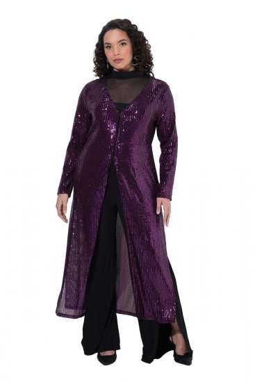 Ulla Popken 853770 Giacca di paillettes Prugna - Giacche - Giacche taglie forti da donna