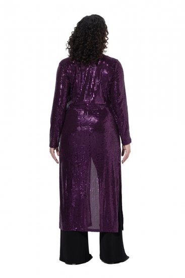 Ulla Popken 853770 Giacca di paillettes Prugna - Giacche - Giacche taglie forti da donna
