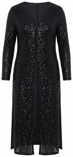 Ulla Popken 853770 Giacca di paillettes Nero - Giacche - Giacche taglie forti da donna