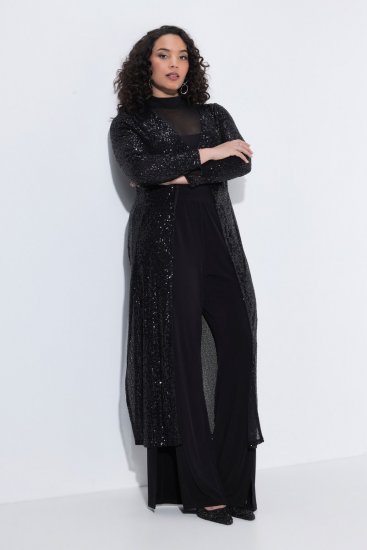 Ulla Popken 853770 Giacca di paillettes Nero - Giacche - Giacche taglie forti da donna