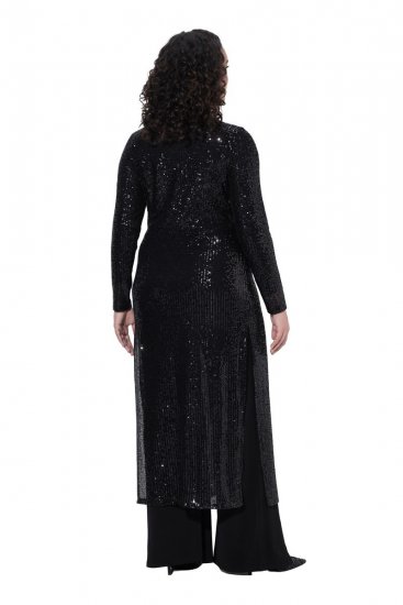 Ulla Popken 853770 Giacca di paillettes Nero - Giacche - Giacche taglie forti da donna