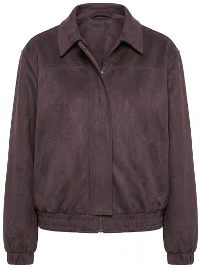 Ulla Popken 853792 Giacca in finto camoscio Marrone - Giacche - Giacche taglie forti da donna