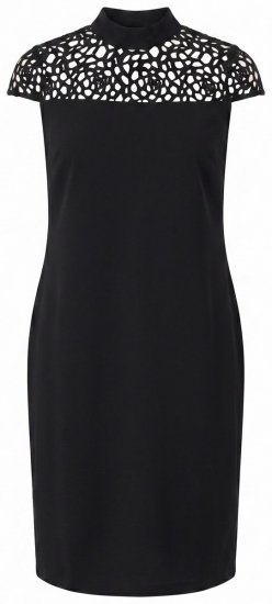 Ulla Popken 853808 Abito a maniche corte con collo alto Nero - Abiti - Vestiti per tutte le taglie
