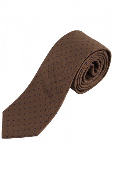 JP1880 853822 Cravatta in seta a pois extra lunga Marrone scuro - Cravatte e papillon - 