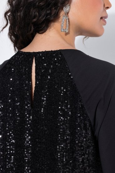 Ulla Popken 853871 Abito di paillettes Nero - Abiti da sera - Abiti da sera taglie forti