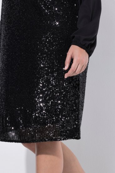 Ulla Popken 853871 Abito di paillettes Nero - Abiti da sera - Abiti da sera taglie forti