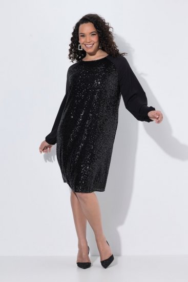 Ulla Popken 853871 Abito di paillettes Nero - Abiti da sera - Abiti da sera taglie forti