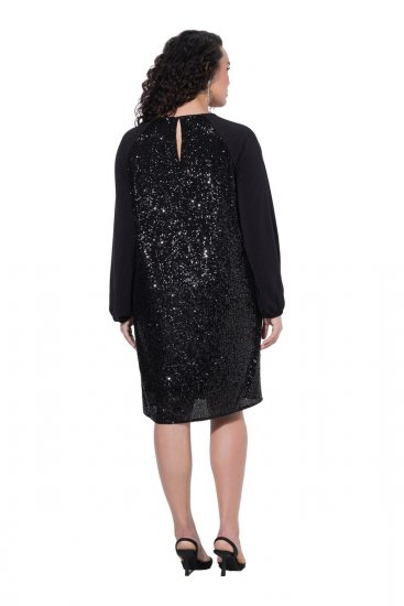 Ulla Popken 853871 Abito di paillettes Nero - Abiti da sera - Abiti da sera taglie forti