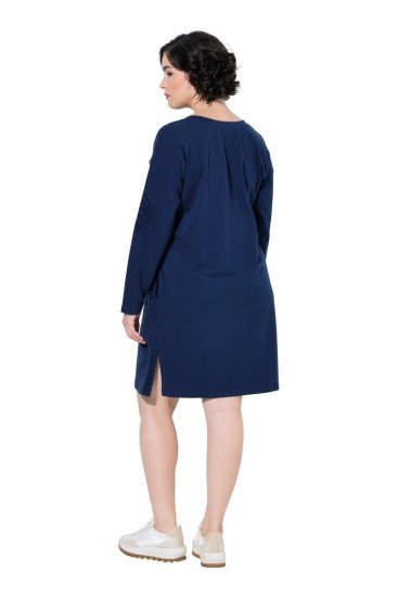 Ulla Popken 853877 Abito in felpa a fiori Blu scuro - Abiti - Vestiti per tutte le taglie
